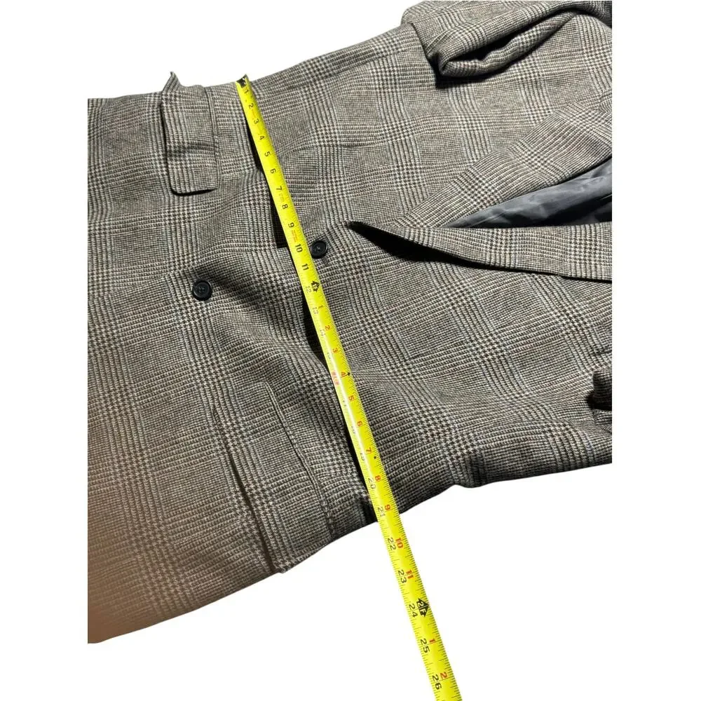 Jos. A. Bank Blazer Mens 44R Brown Gray Plaid Executive Sport Coat Camel Hair